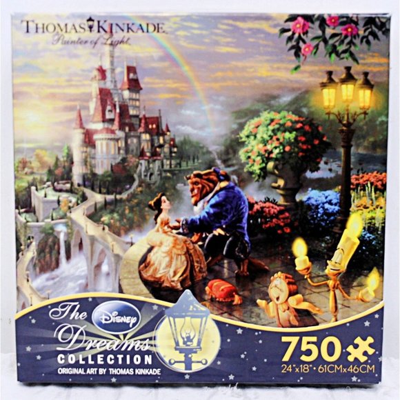 Disney Thomas Kinkade 750 Pc Puzzle The Dream Collection Beauty And The Beast - Picture 1 of 8
